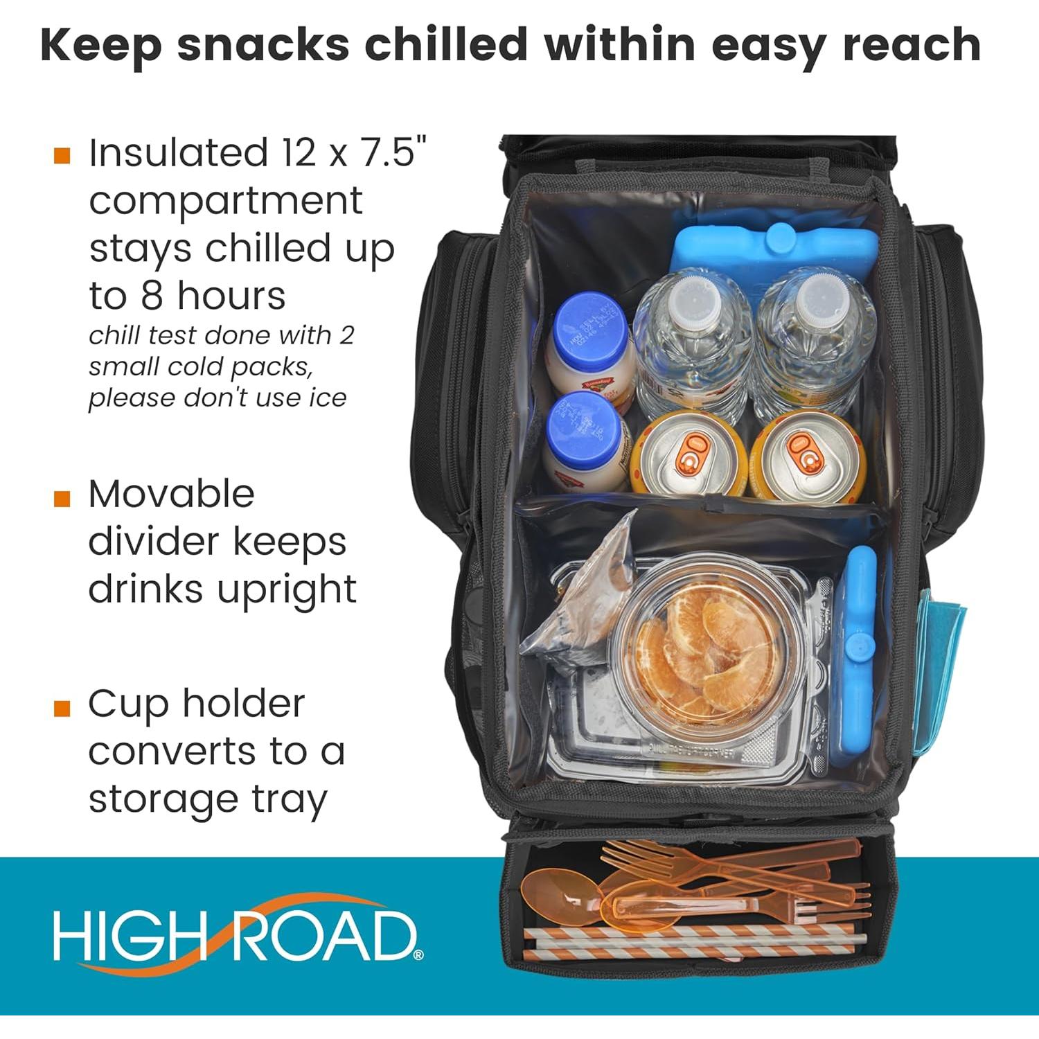 Organizador de Auto High Road CarHop Negro - Enfriador y Bandeja