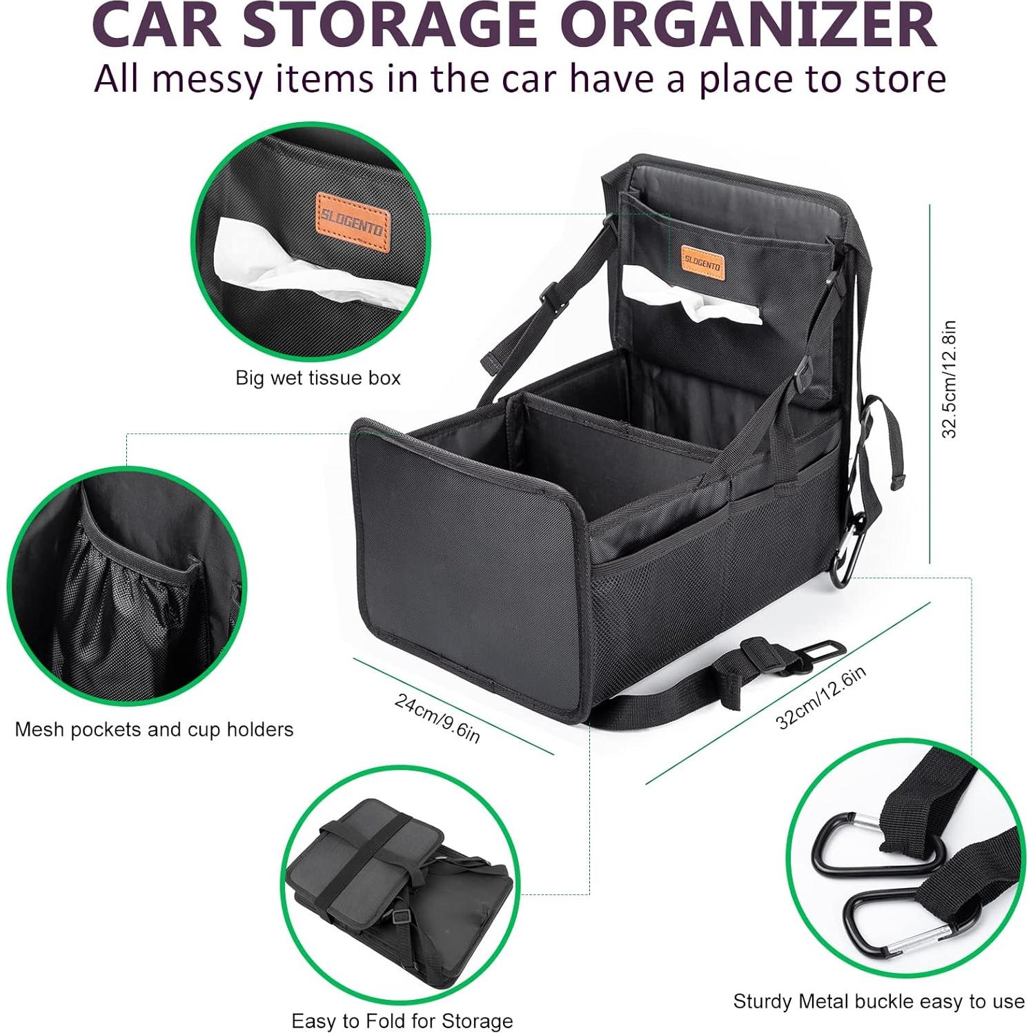 Organizador de Coche SLOGENTO para Asiento Trasero - Negro