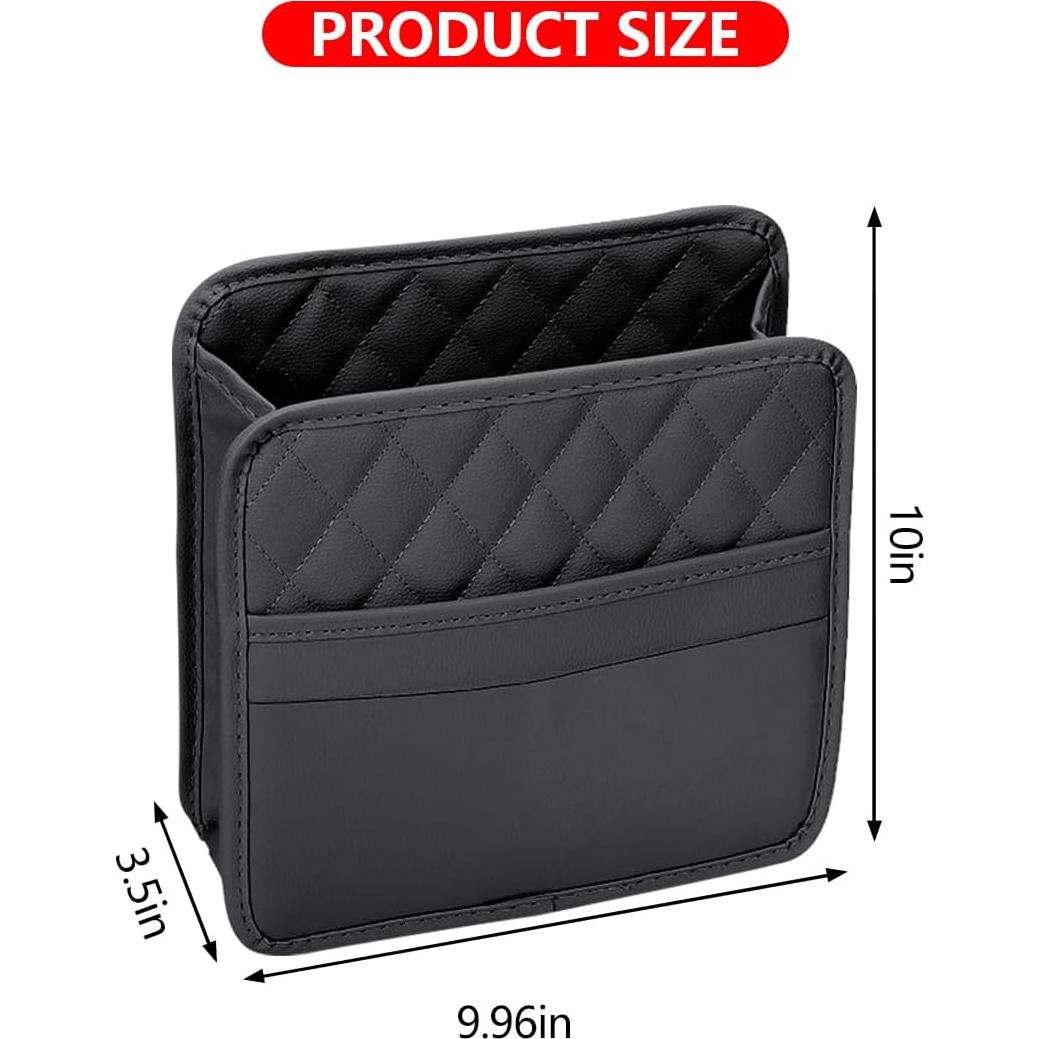 Organizador de respaldo de asiento Mandark, cuero PU, negro