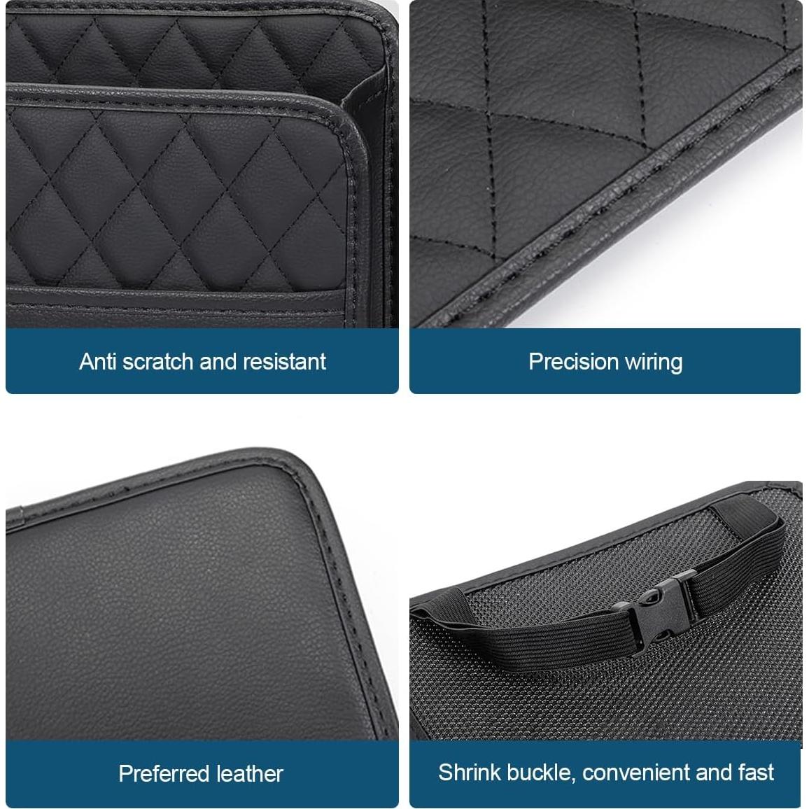 Organizador de respaldo de asiento Mandark, cuero PU, negro