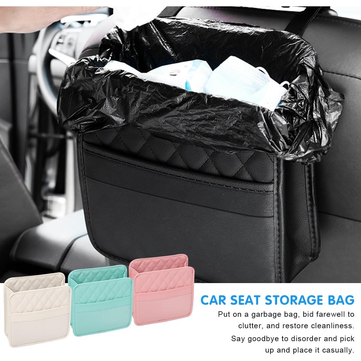 Organizador de respaldo de asiento Mandark, cuero PU, negro