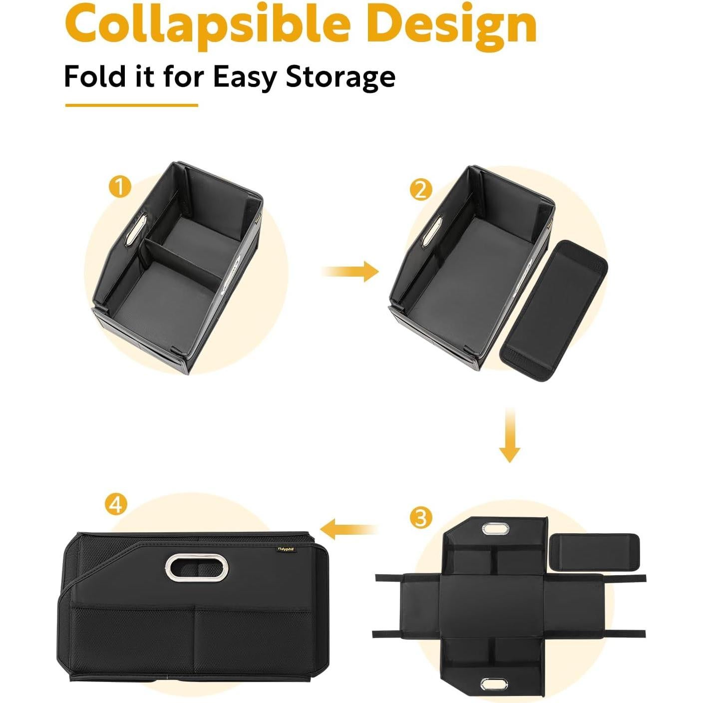 Organizador de Asiento de Coche Tidyphil 01 Negro Plegable 0.9 kg