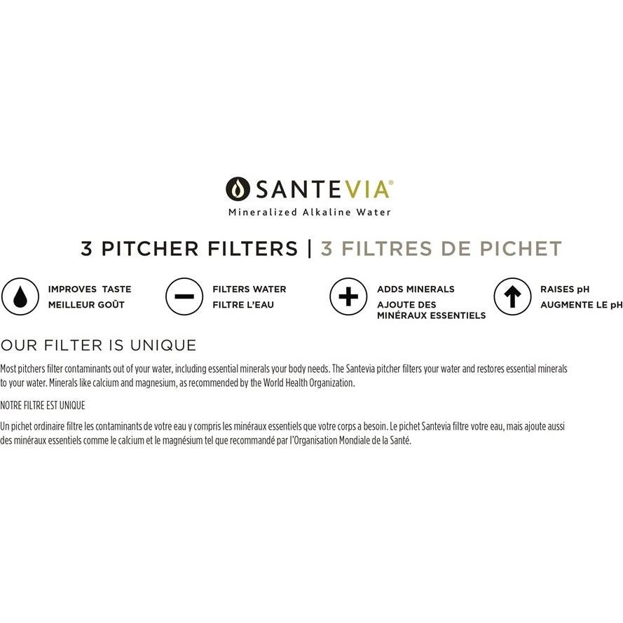 Filtros de Reemplazo Santevia para Jarras Clásicas - Paquete de 3
