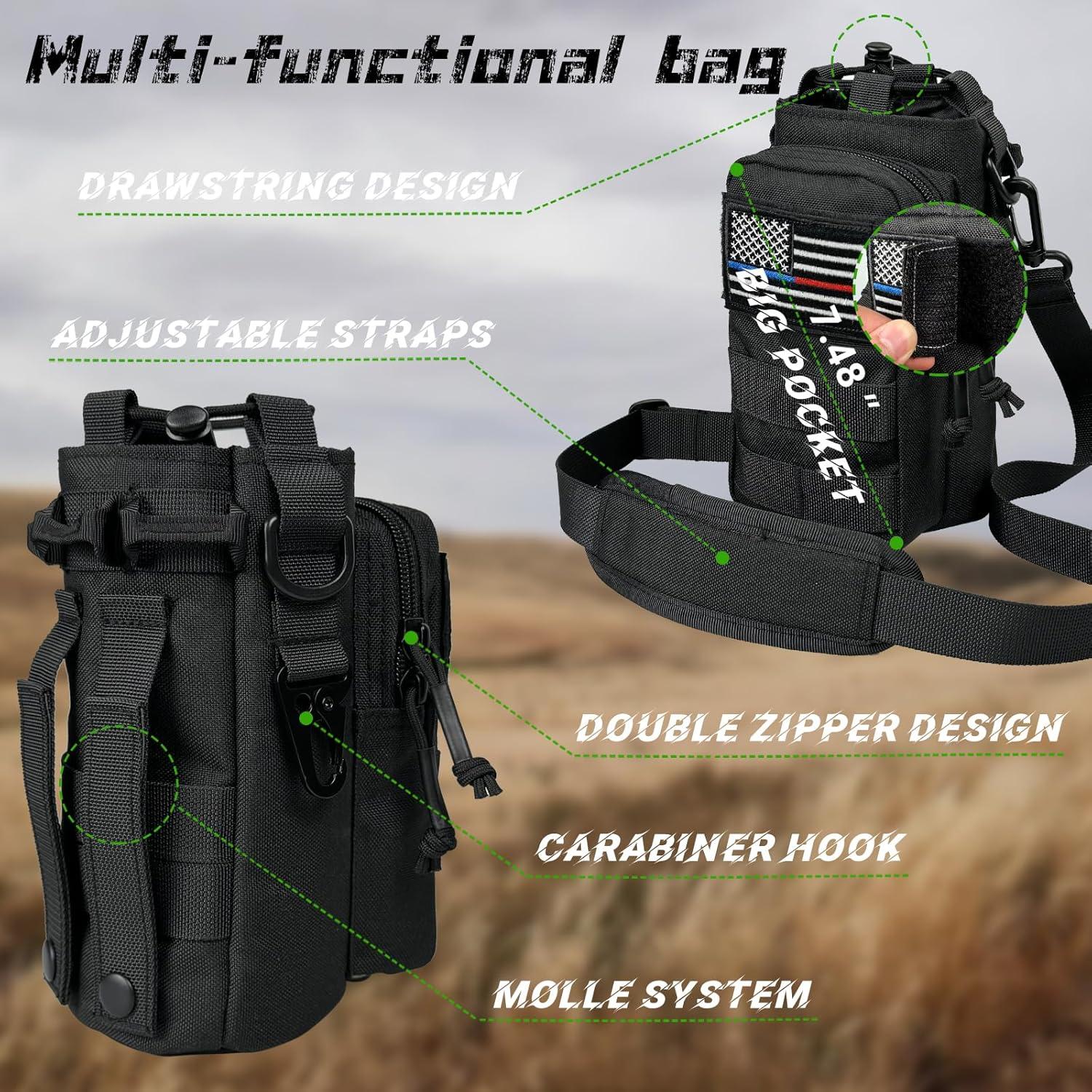 Botella de Agua Aislada AIKOTOO 32 Oz Acero Inoxidable Negra