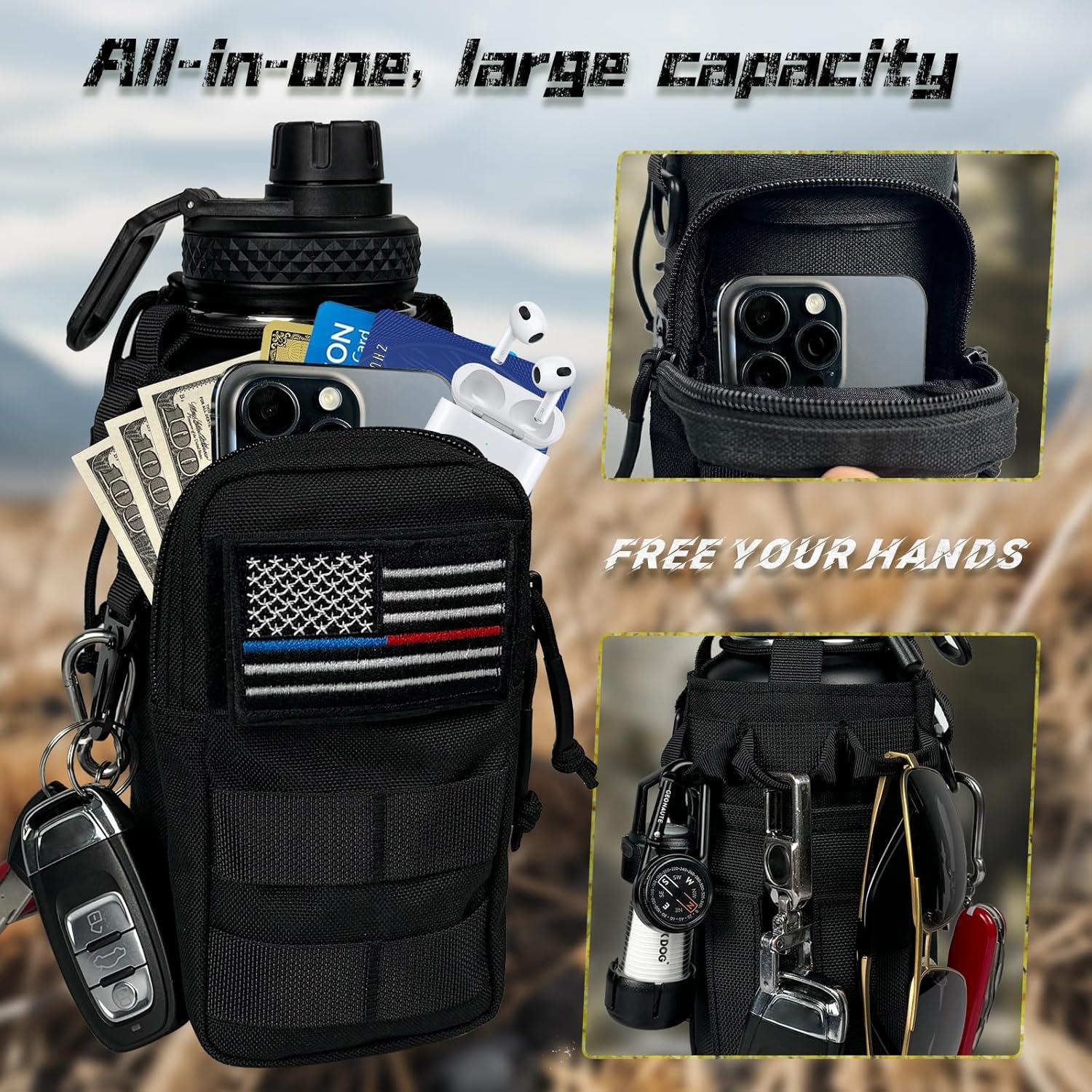 Botella de Agua Aislada AIKOTOO 32 Oz Acero Inoxidable Negra