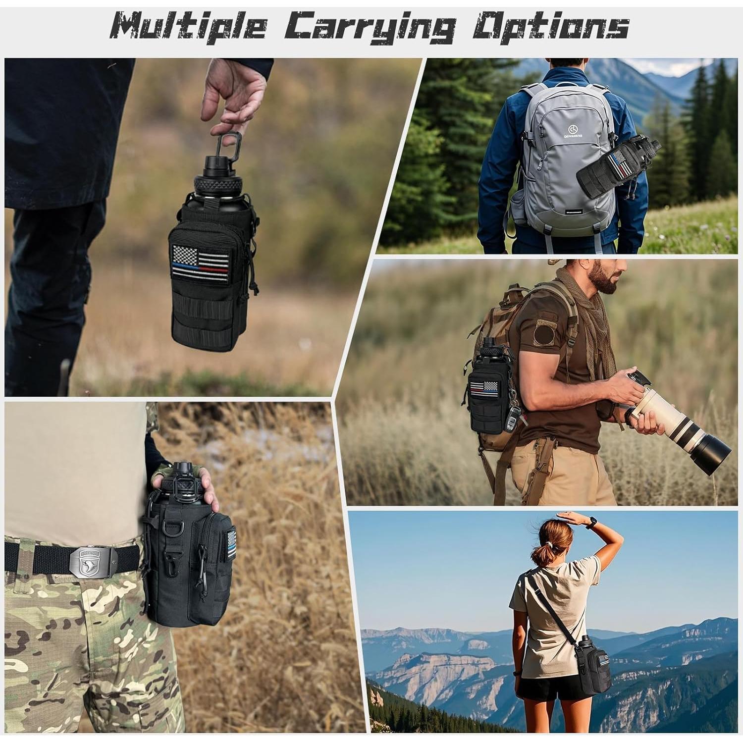 Botella de Agua Aislada AIKOTOO 32 Oz Acero Inoxidable Negra