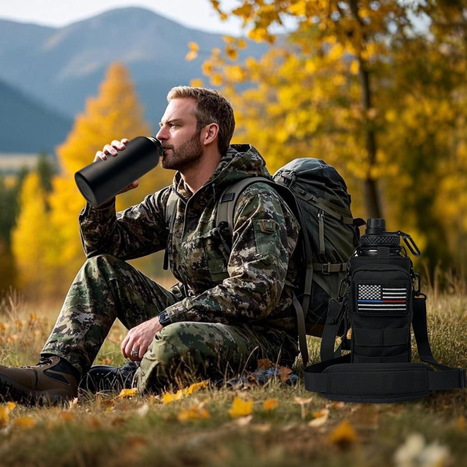 Botella de Agua Aislada AIKOTOO 32 Oz Acero Inoxidable Negra