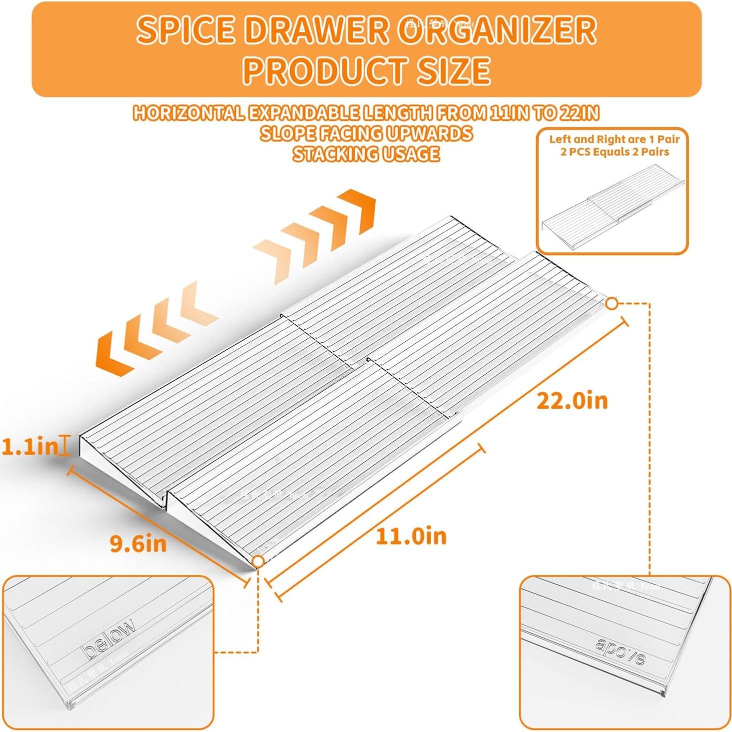 Organizador de Especias Yieach 2 Niveles Expandible 28-56 cm