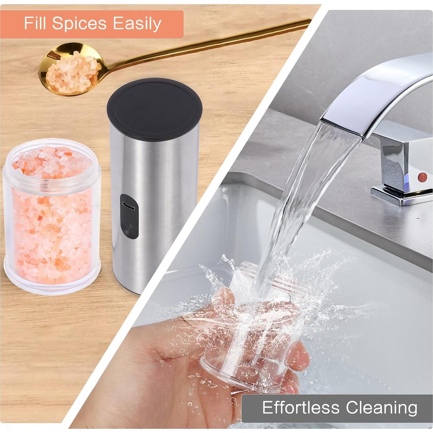 Juego de Molinillos Eléctricos de Sal y Pimienta Enutogo 95ml