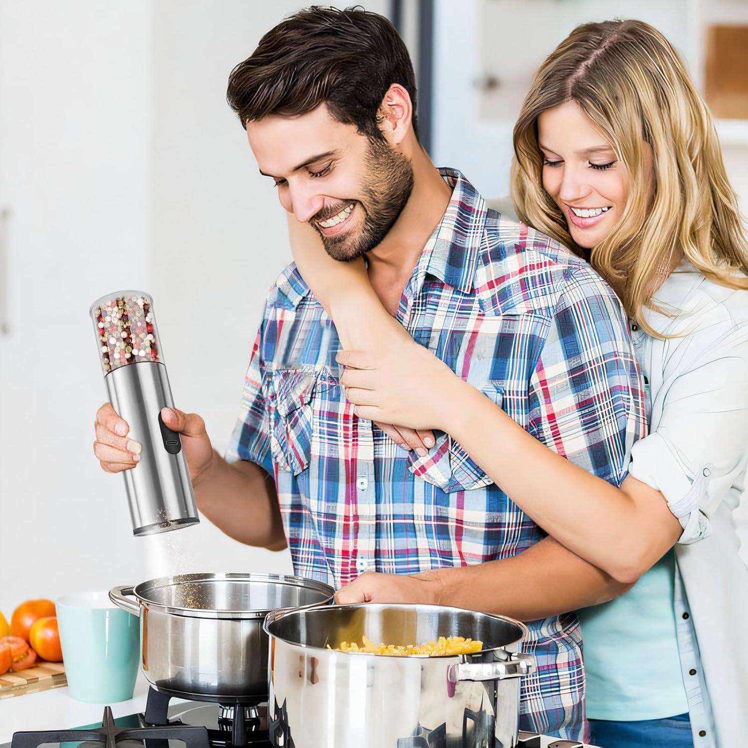 Juego de Molinillos Eléctricos de Sal y Pimienta Enutogo 95ml