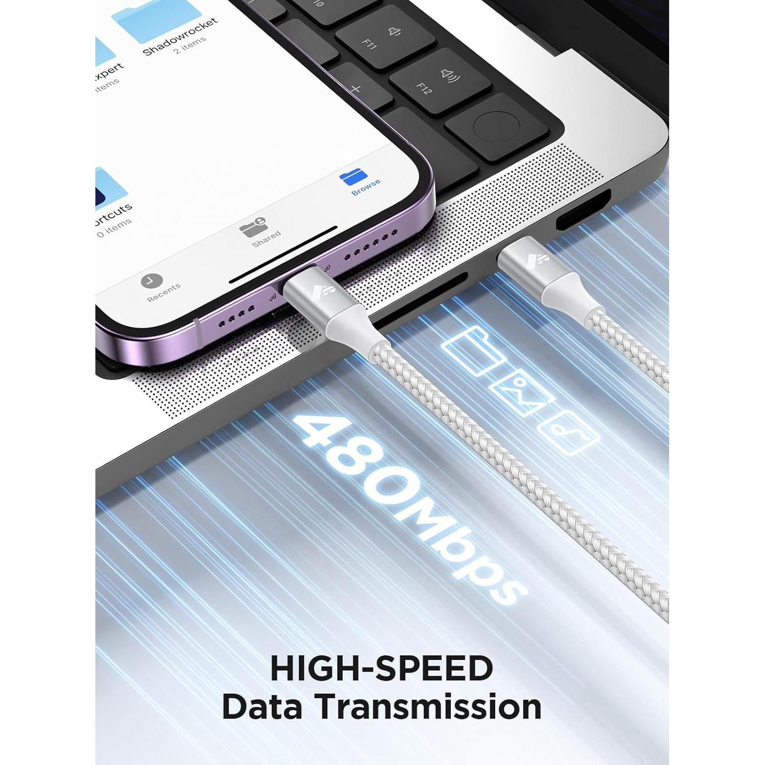 Cable USB C a Lightning 3m Aioneus Cargador Rápido MFi