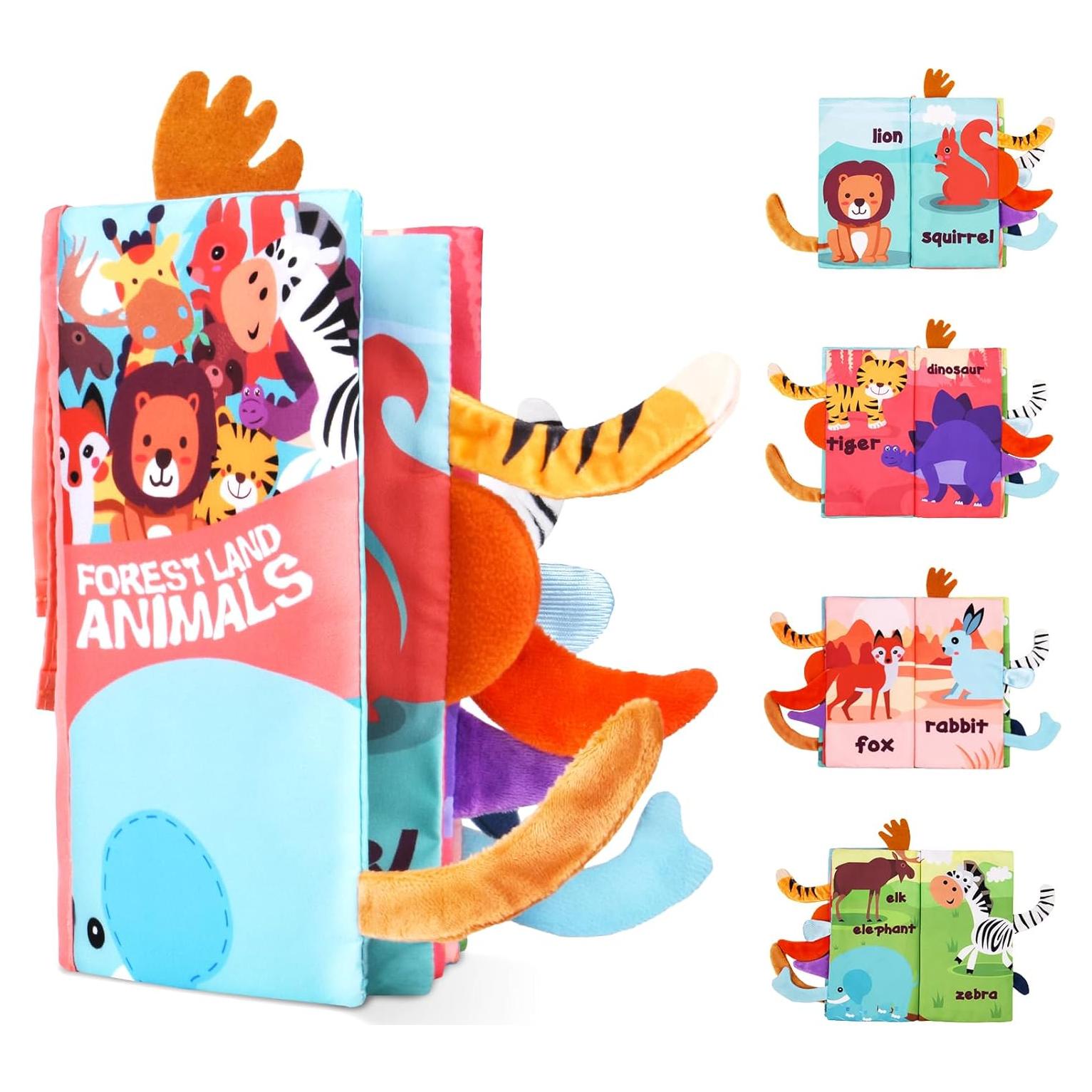 Libro de Tela Suave Vicloon para Bebés 0-6 Meses - Animales