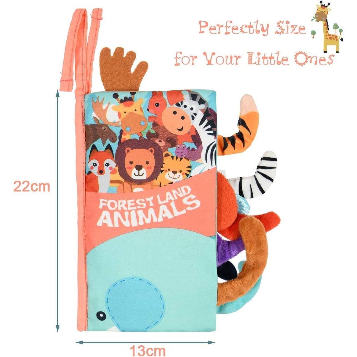 Libro de Tela Suave Vicloon para Bebés 0-6 Meses - Animales