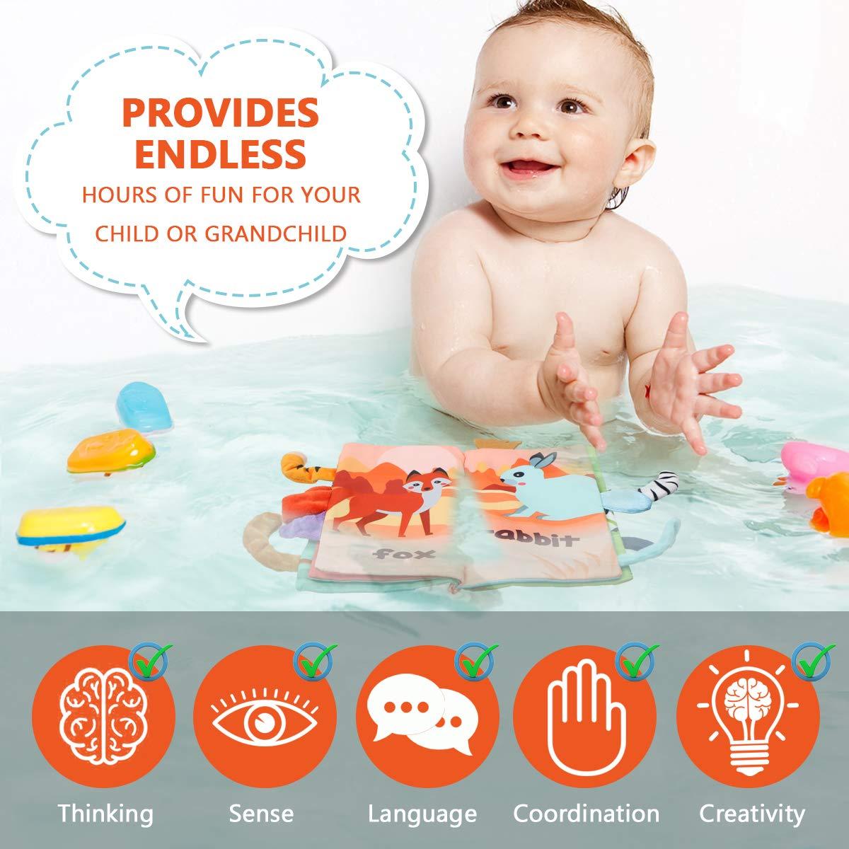 Libro de Tela Suave Vicloon para Bebés 0-6 Meses - Animales