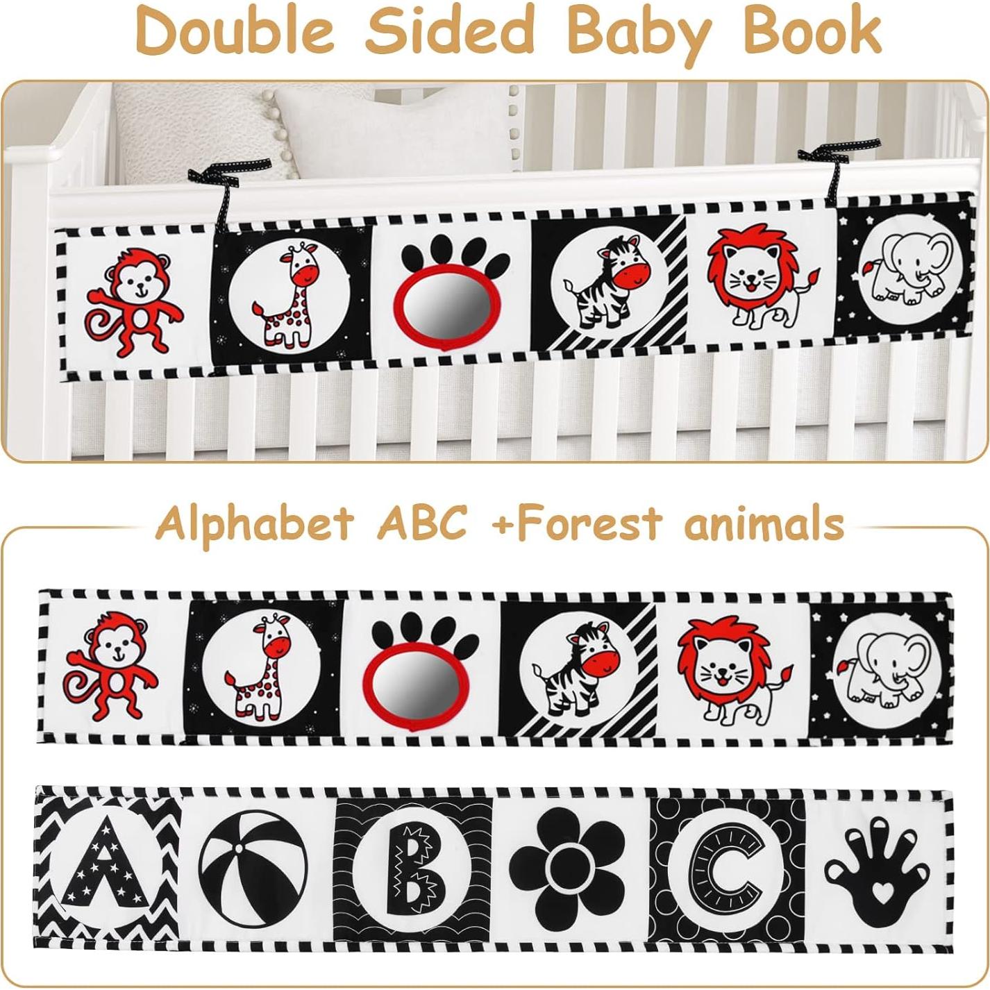 Libro Suave para Bebés Vicloon en Blanco y Negro 14x14 cm