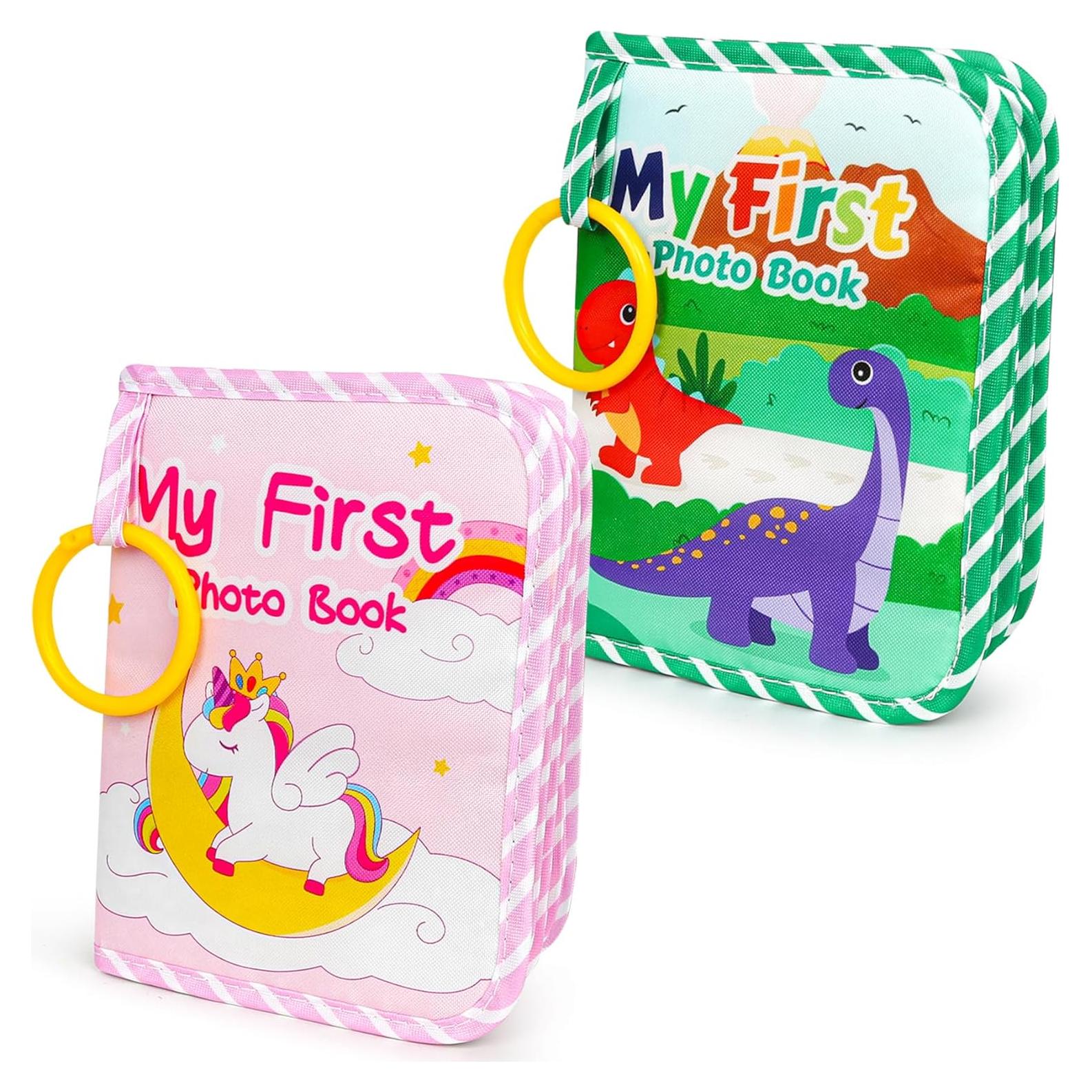 Álbum de Fotos de Bebé TSYAN 2PCS Tela Suave Dinosaurio 10x15 cm