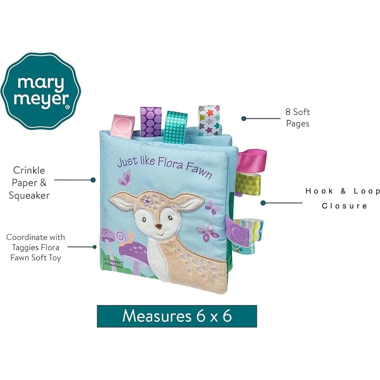 Libro de Tela Suave Taggies Flora Fawn 15x15 cm con Sonajero