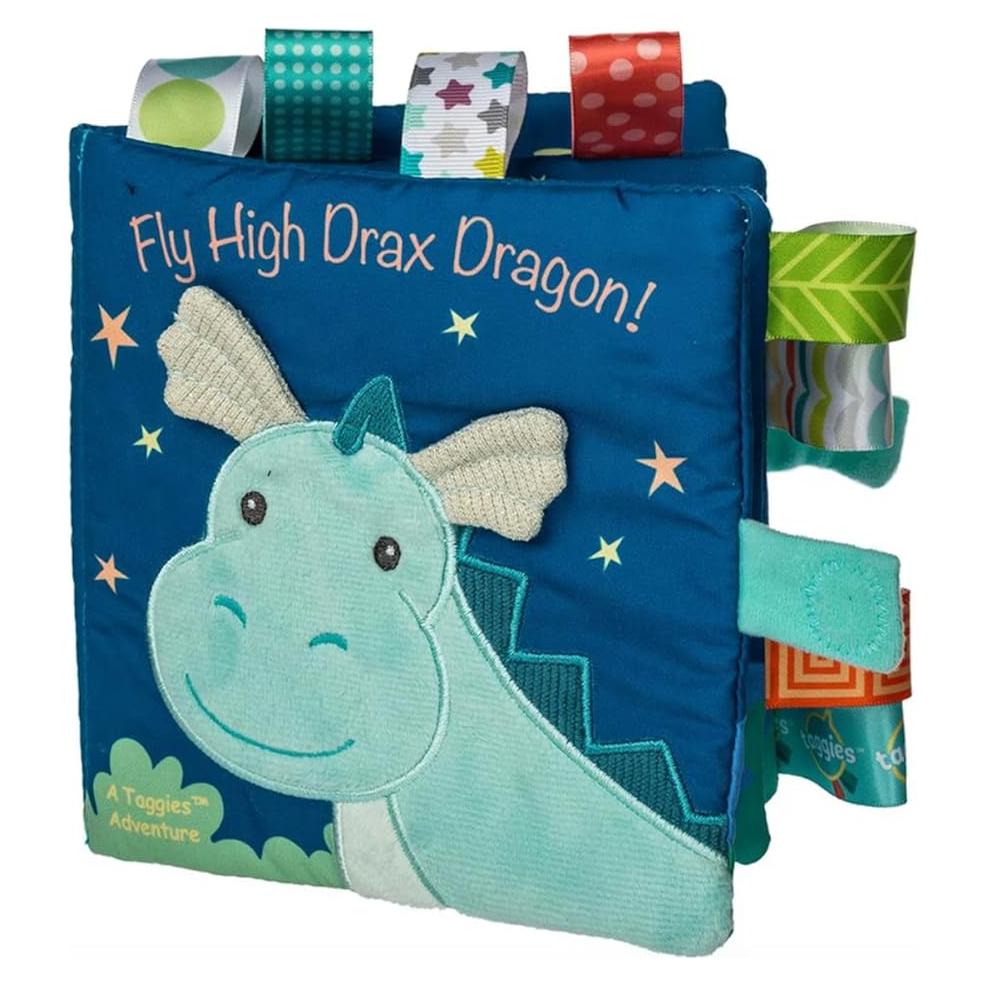 Libro de Tela Suave Taggies Dragón Drax 15x15 cm con Sonajero