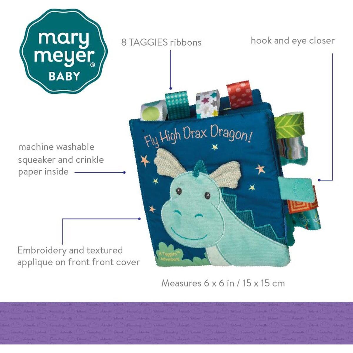 Libro de Tela Suave Taggies Dragón Drax 15x15 cm con Sonajero
