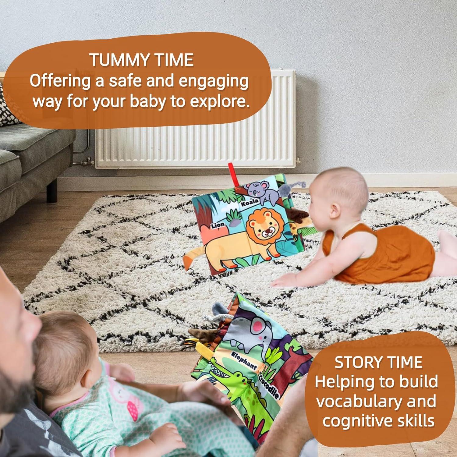 Libro Sensorial de Tela Chochumy Colas de Jungla para Bebés 0-18 Meses