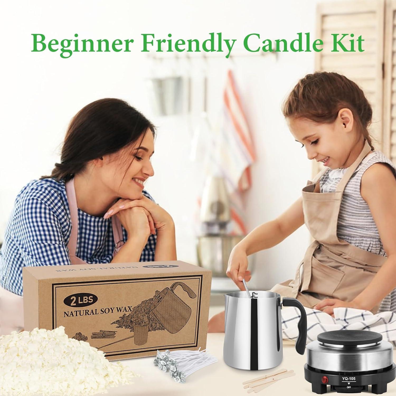 Kit de Fabricación de Velas SAEUYVB 2kg con Derretidor y Cera Soja