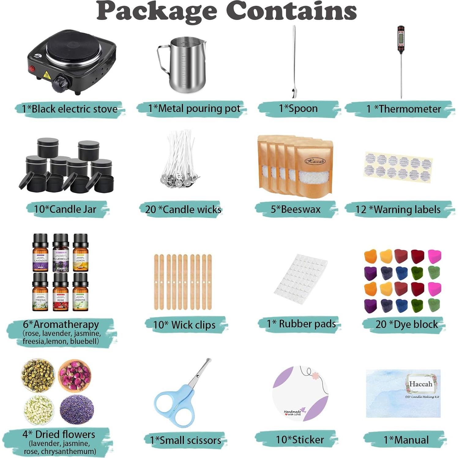 Kit de Fabricación de Velas Haccah con Derretidor 500W