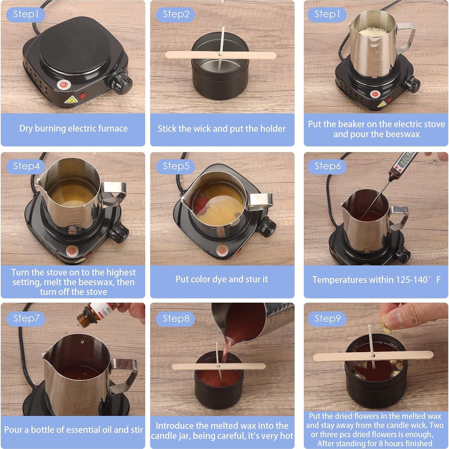 Kit de Fabricación de Velas Haccah con Derretidor 500W