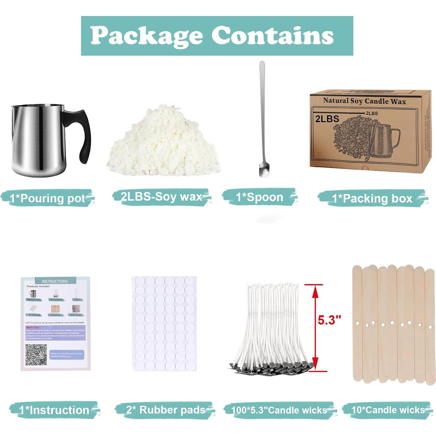 Kit de Fabricación de Velas de Cera de Soja Haccah 0.91kg