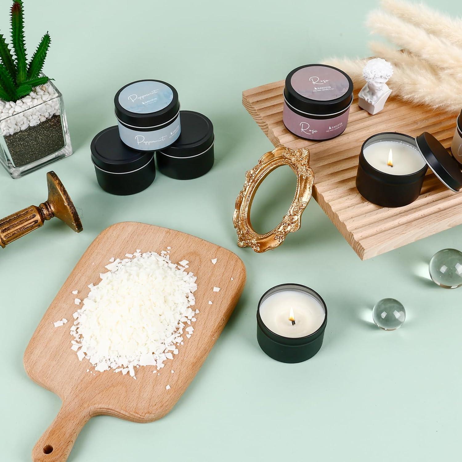 Kit de Fabricación de Velas SAEUYVB - 15 Latas, Cera de Soja, Derretidor