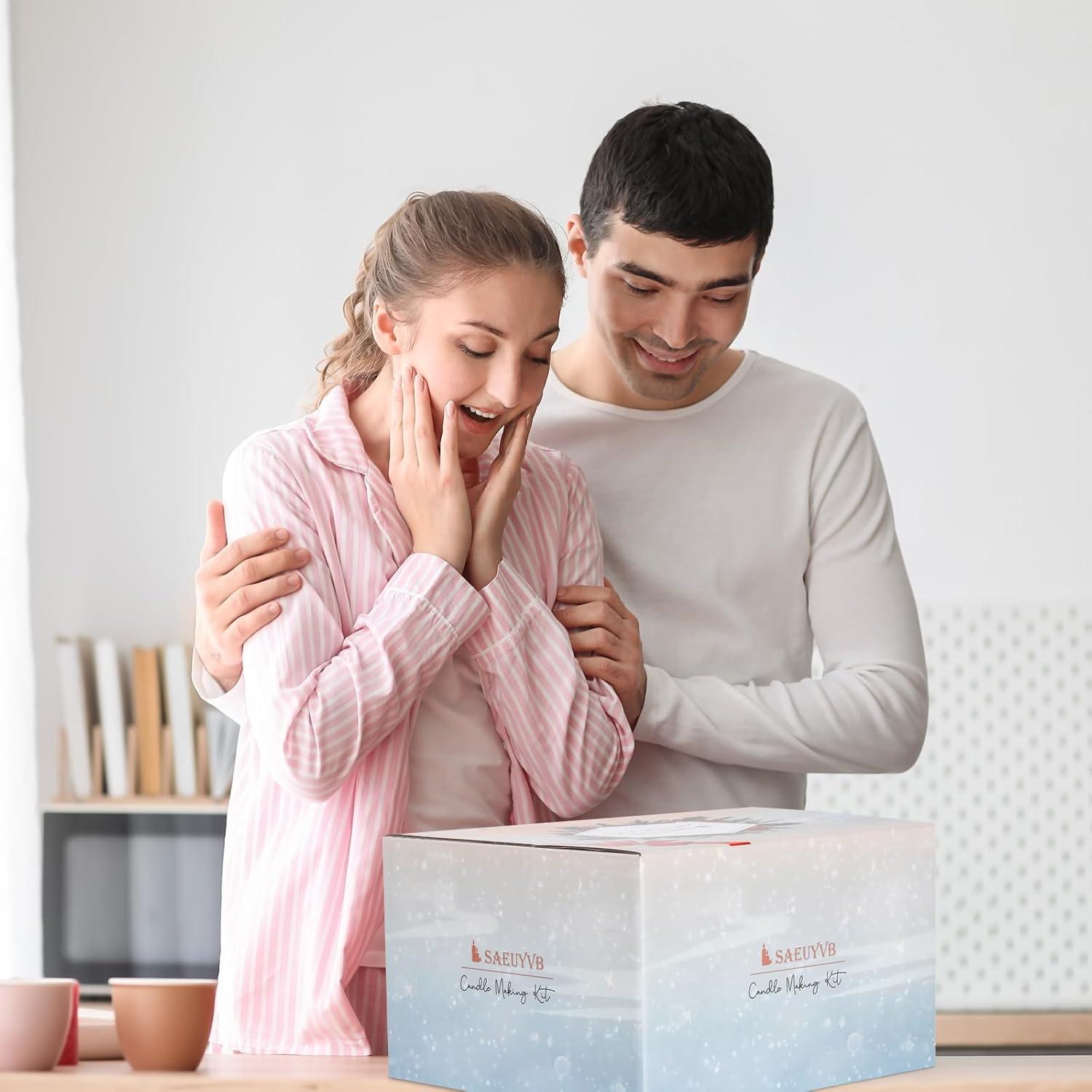 Kit de Fabricación de Velas SAEUYVB - 15 Latas, Cera de Soja, Derretidor