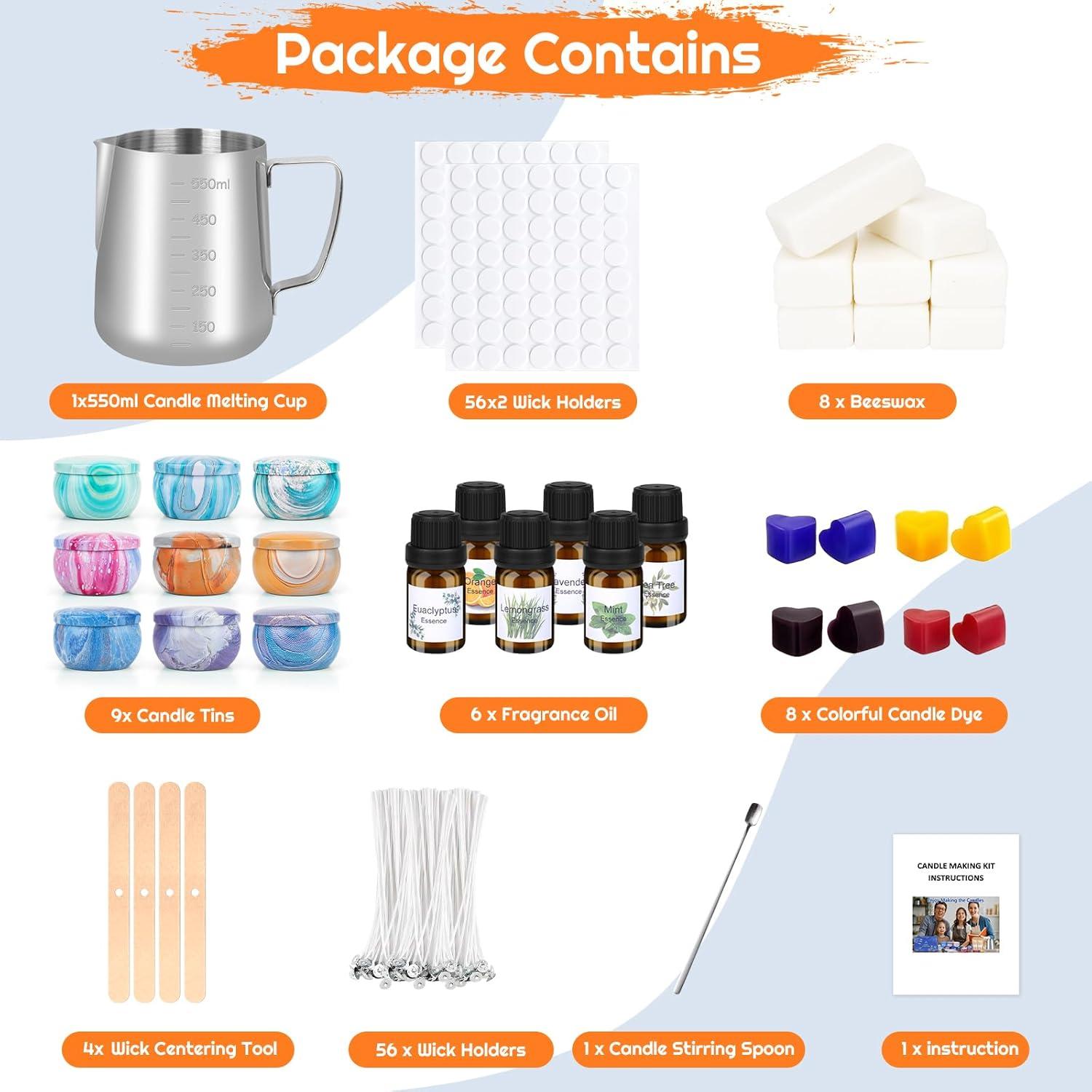 Kit de Fabricación de Velas OFUN - Cera de Soja Natural, 1.33kg