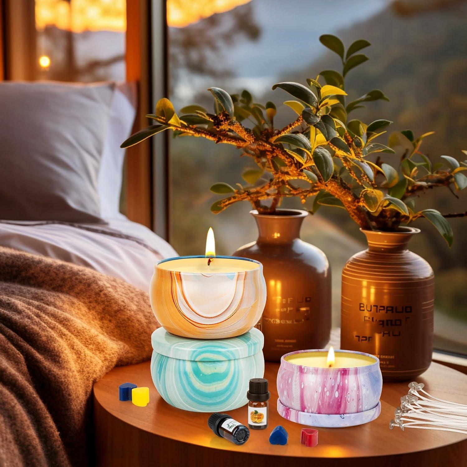 Kit de Fabricación de Velas OFUN - Cera de Soja Natural, 1.33kg