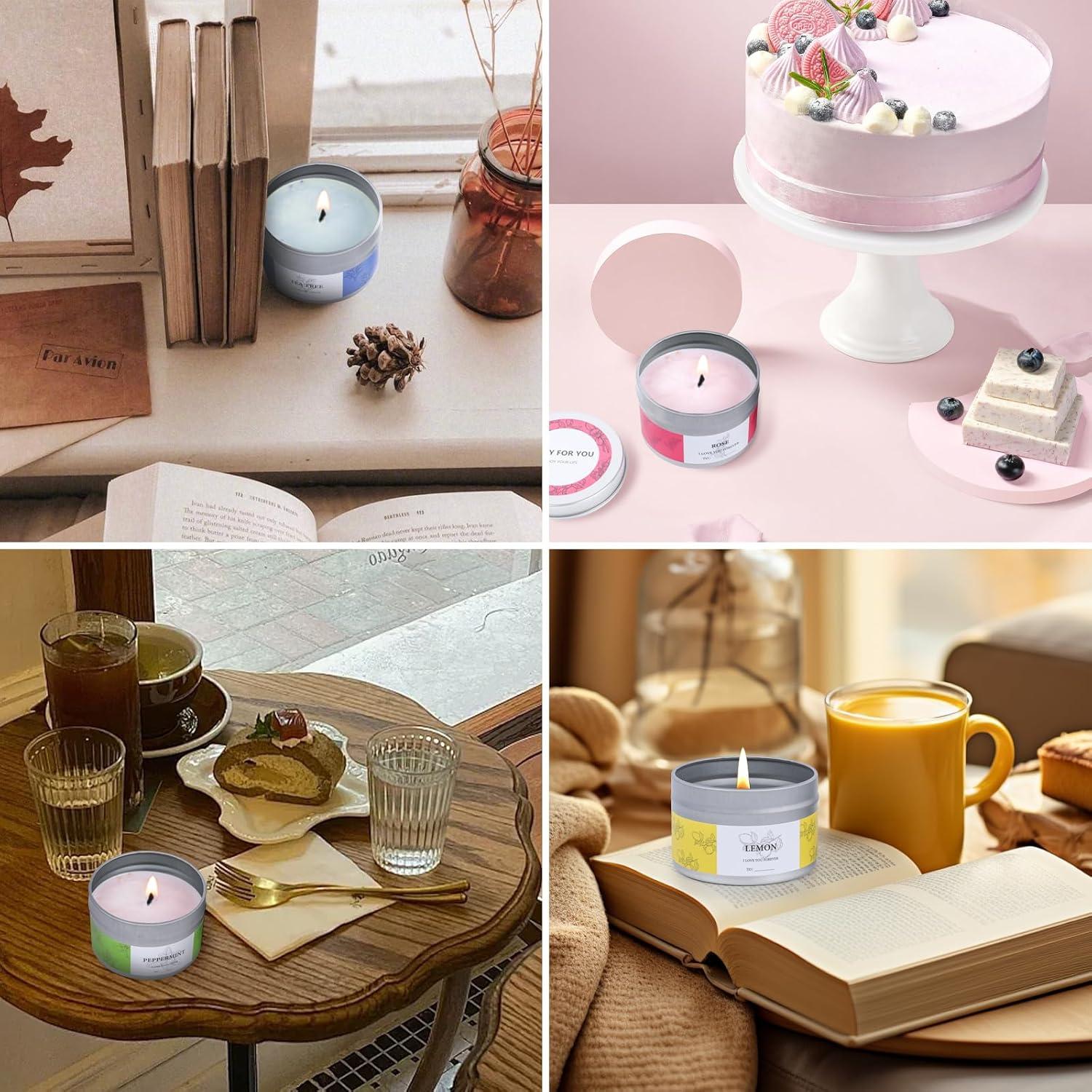 Kit de Fabricación de Velas SAEUYVB - 8 Latas, Cera de Soja