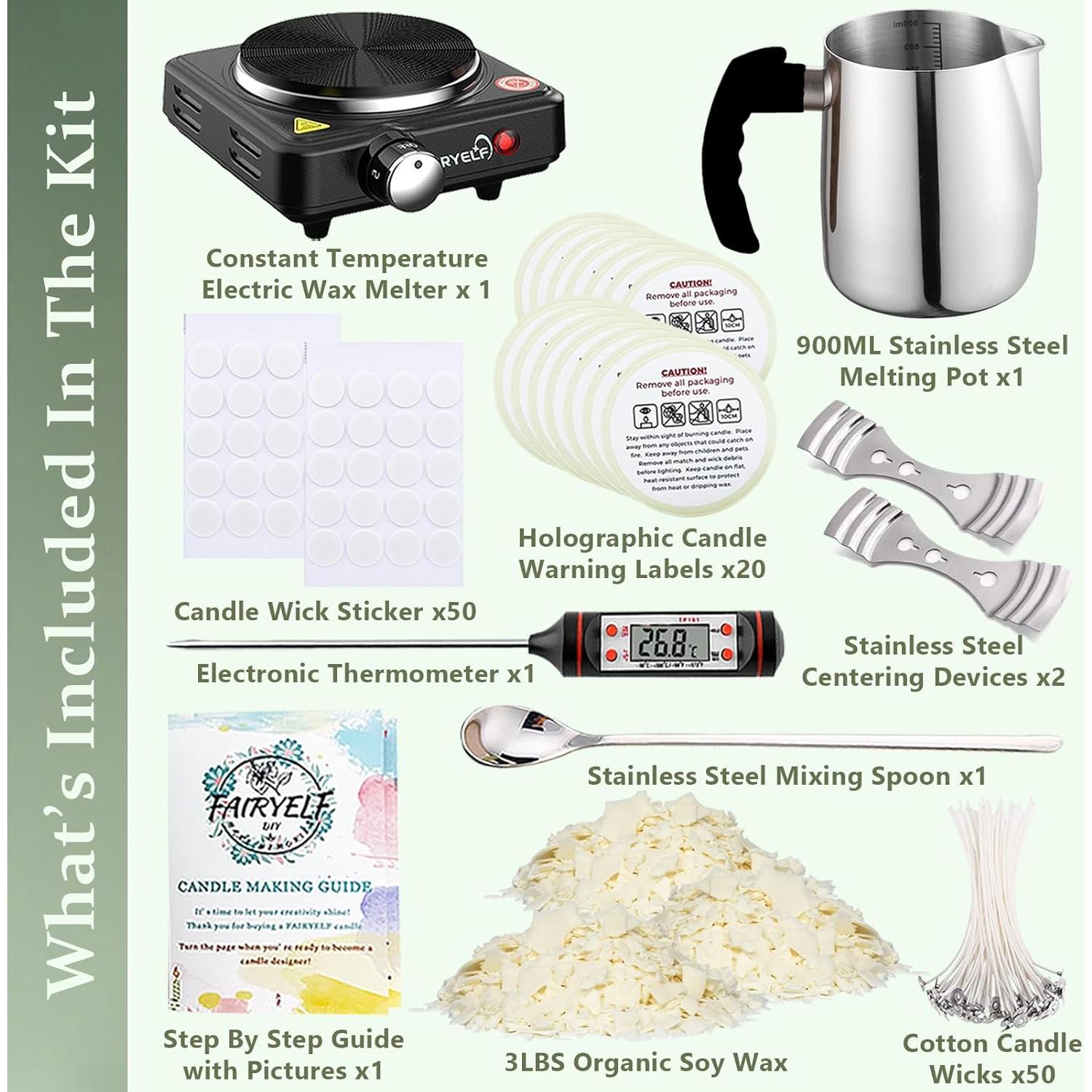 Kit para Hacer Velas de Cera de Soja FAIRYELF 1.36 kg