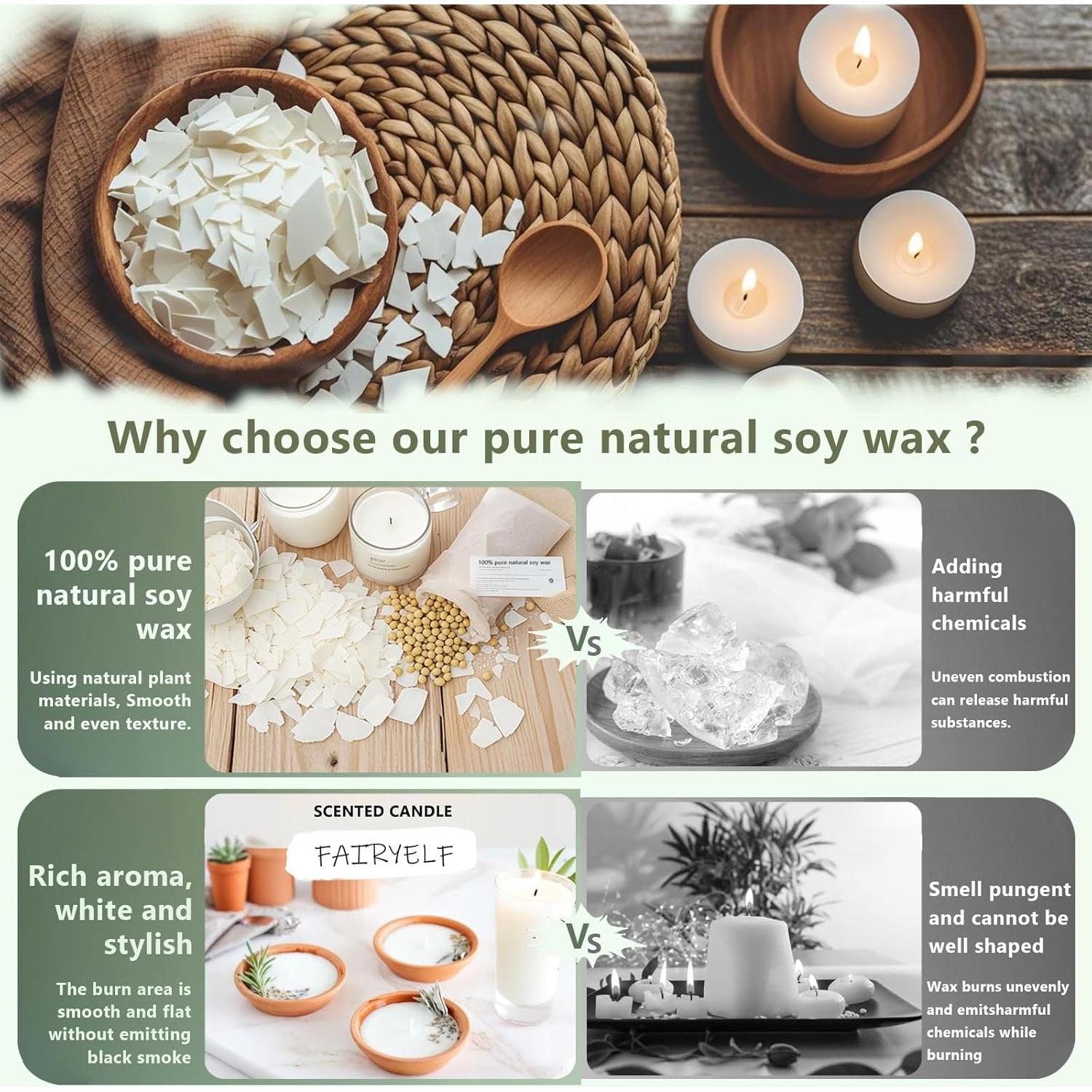 Kit para Hacer Velas de Cera de Soja FAIRYELF 1.36 kg