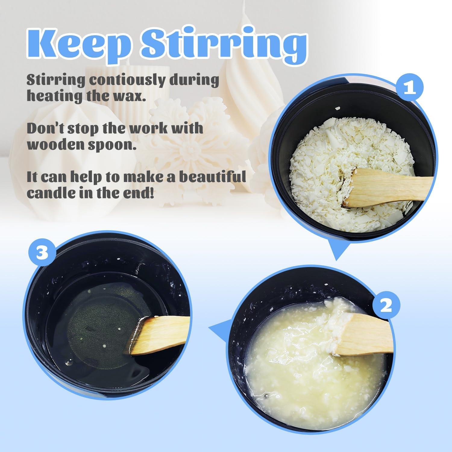 Kit de Cera de Soja KQU para Hacer Velas - 1.36 kg, Olla Eléctrica