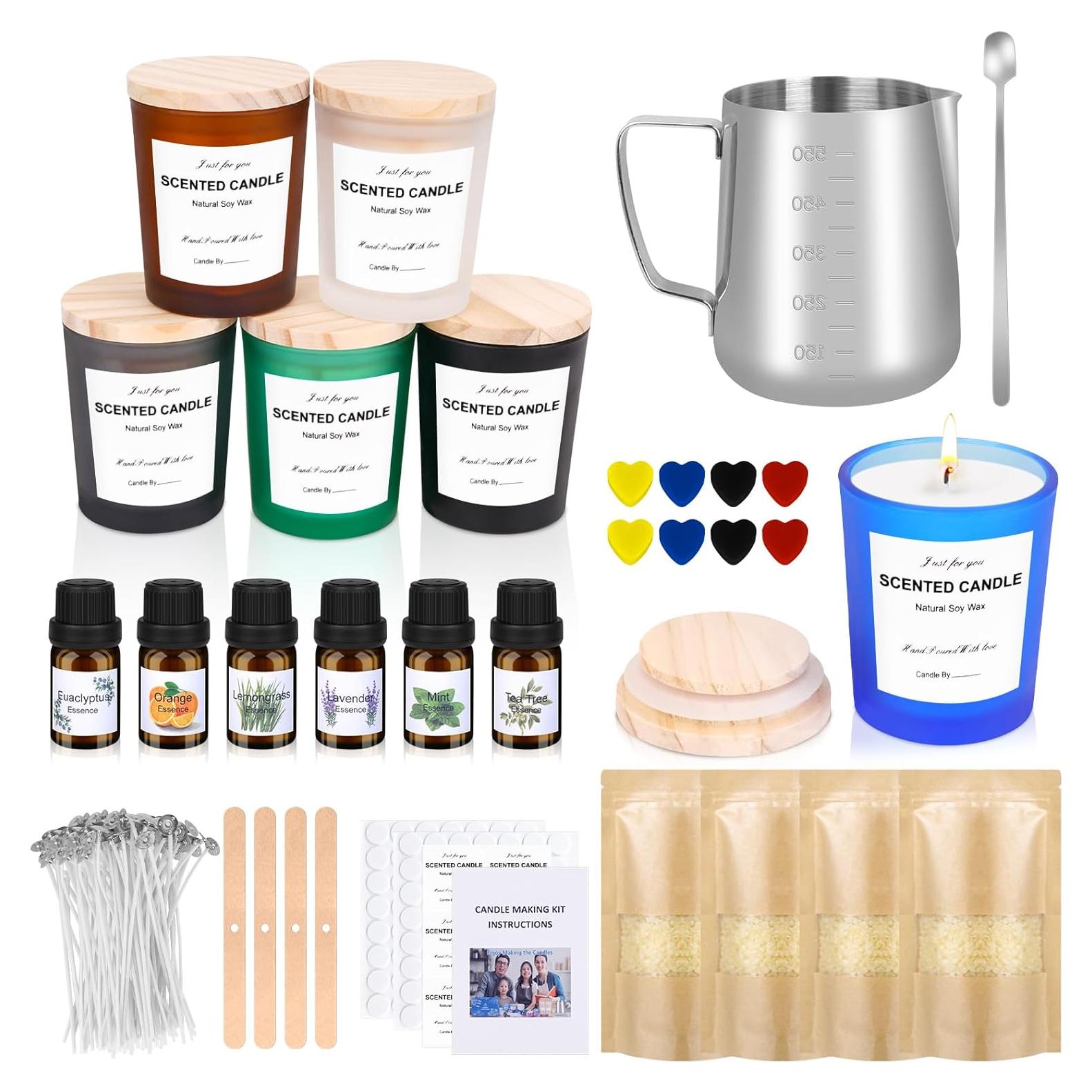 Kit de Fabricación de Velas KEARLGMBH - Cera de Soja, Colorantes y Aceites