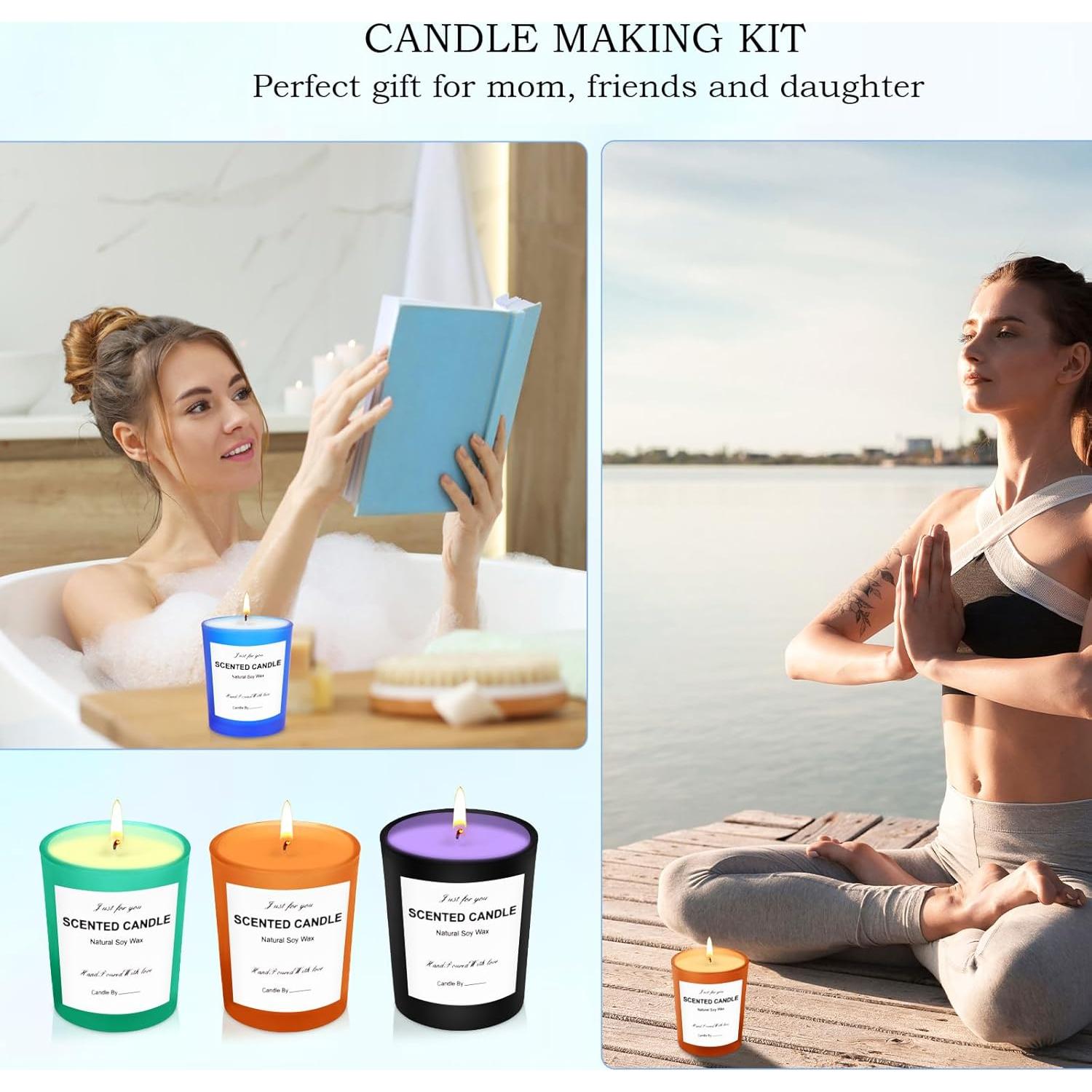 Kit de Fabricación de Velas KEARLGMBH - Cera de Soja, Colorantes y Aceites