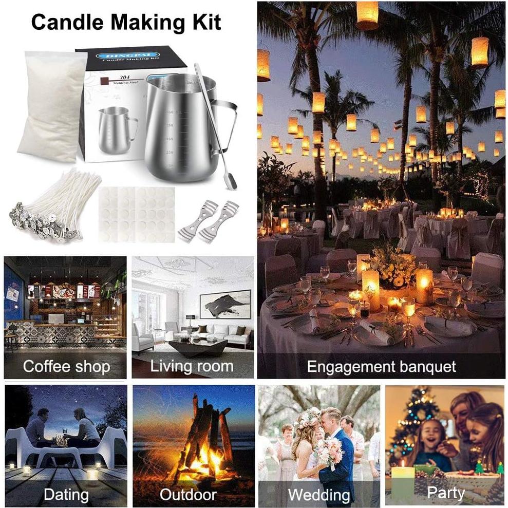 Kit de Fabricación de Velas DINGPAI 550ml con Cera de Soja