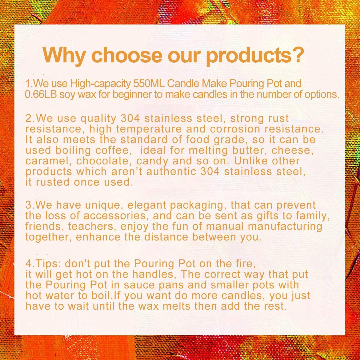 Kit de Fabricación de Velas DINGPAI 550ml con Cera de Soja