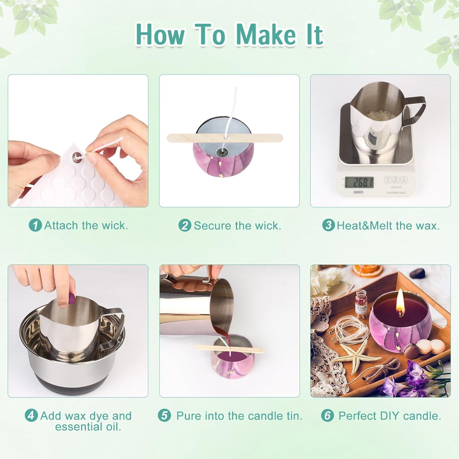 Kit de Fabricación de Velas OFUN - Cera de Abeja, 6 Aromas