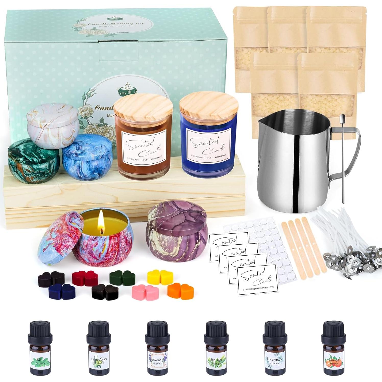 Kit de Fabricación de Velas OFUN - Cera de Abeja, 6 Aromas