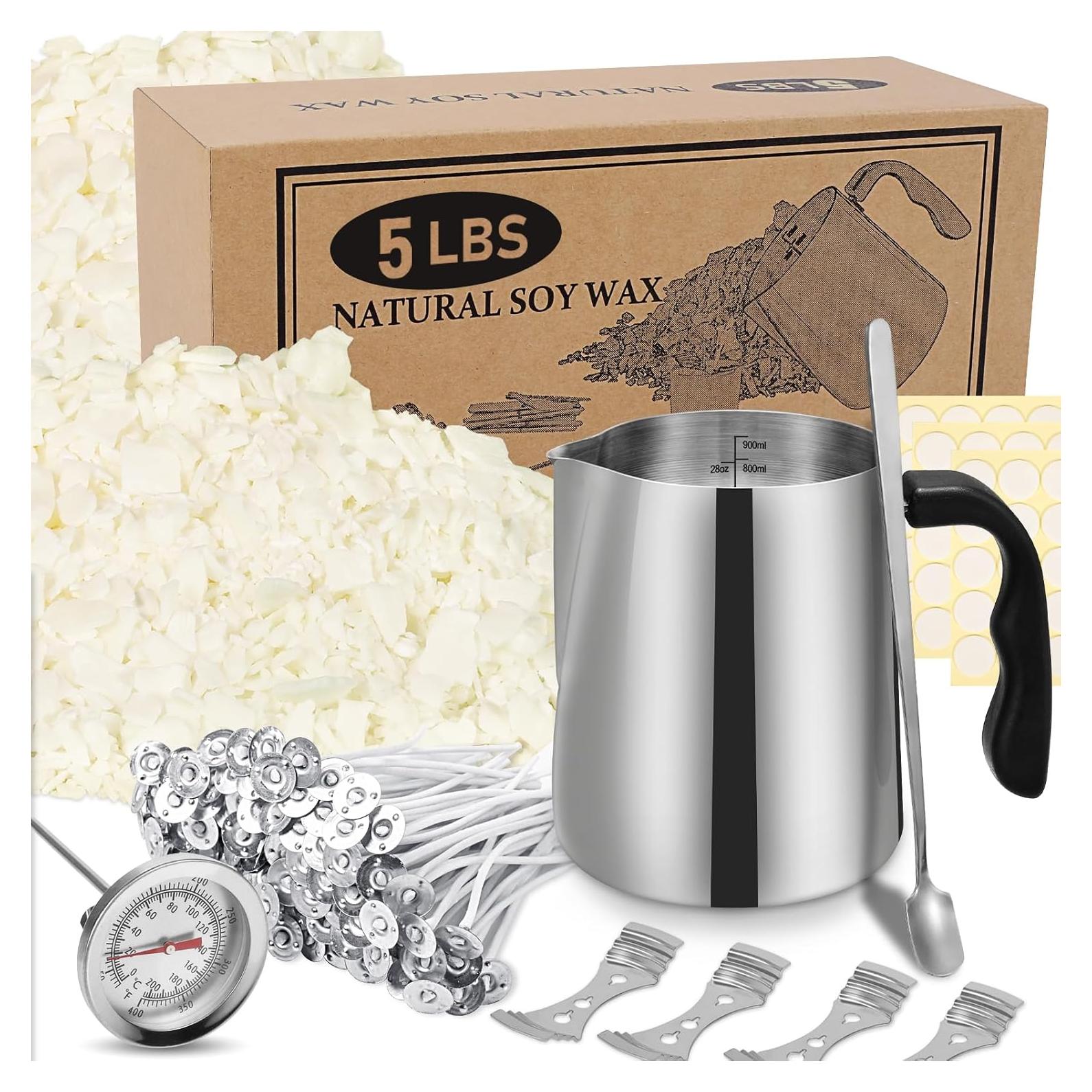 Kit de Hacer Velas SAEUYVB - 2.27 kg Cera de Soja Natural