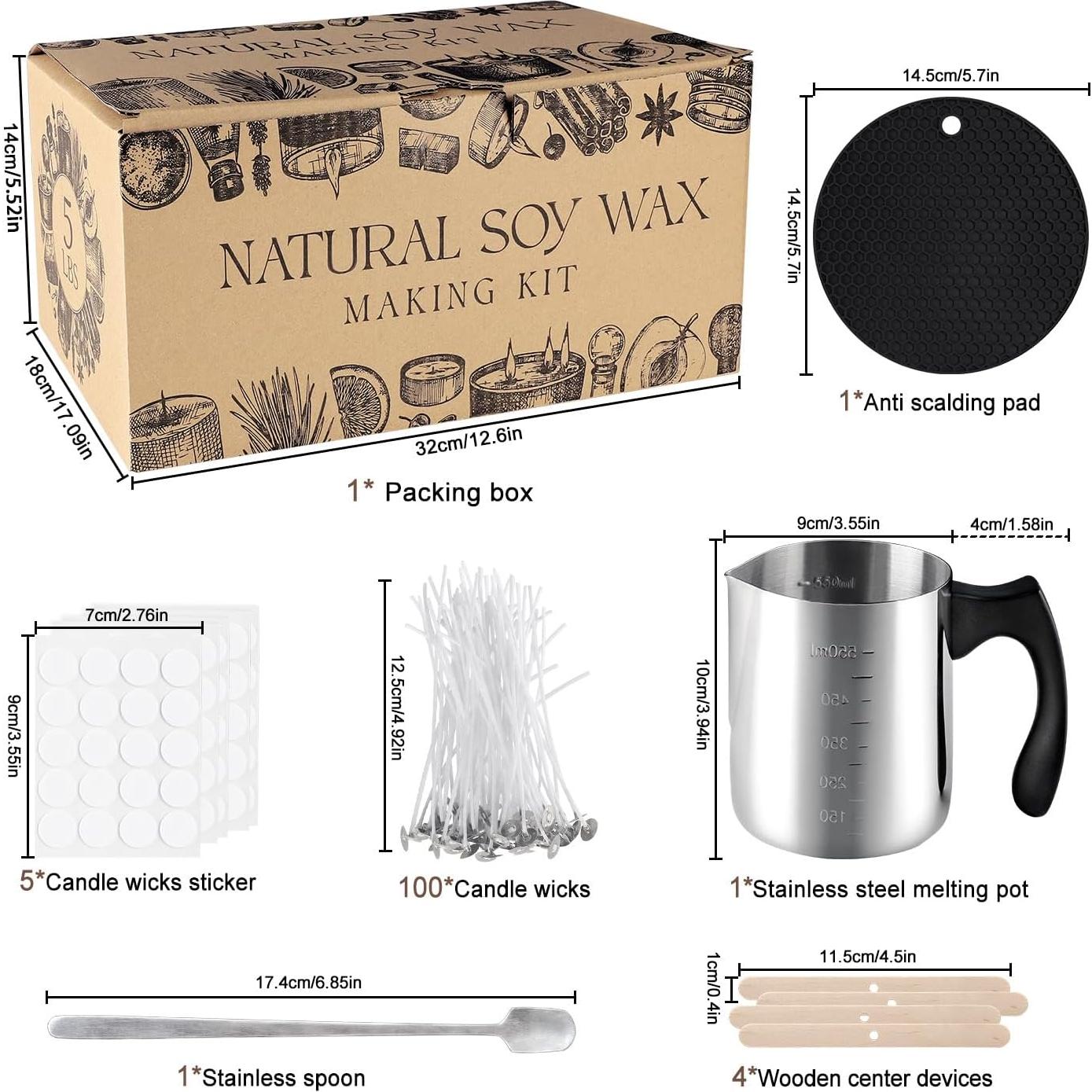 Kit de Fabricación de Velas Cera de Soja 5LB para Principiantes