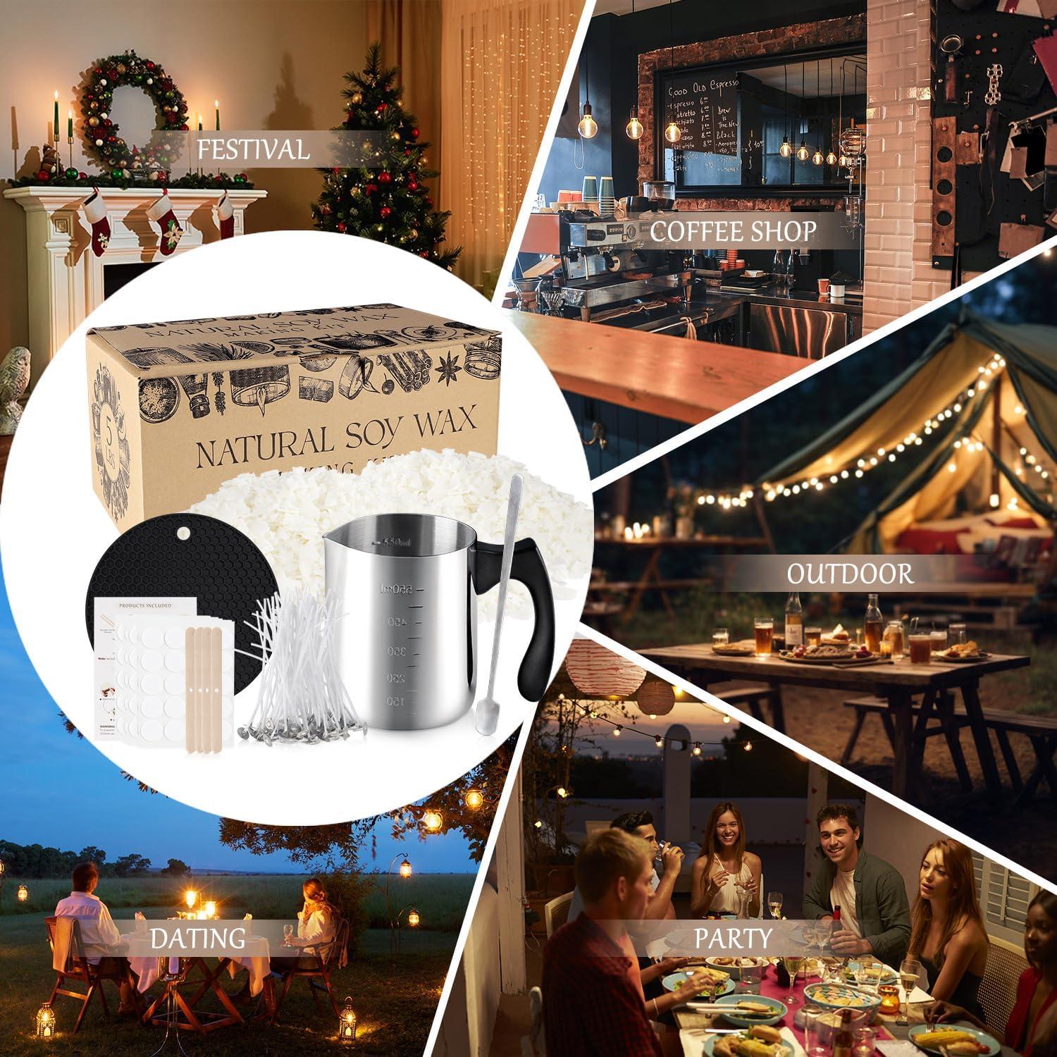 Kit de Fabricación de Velas Cera de Soja 5LB para Principiantes