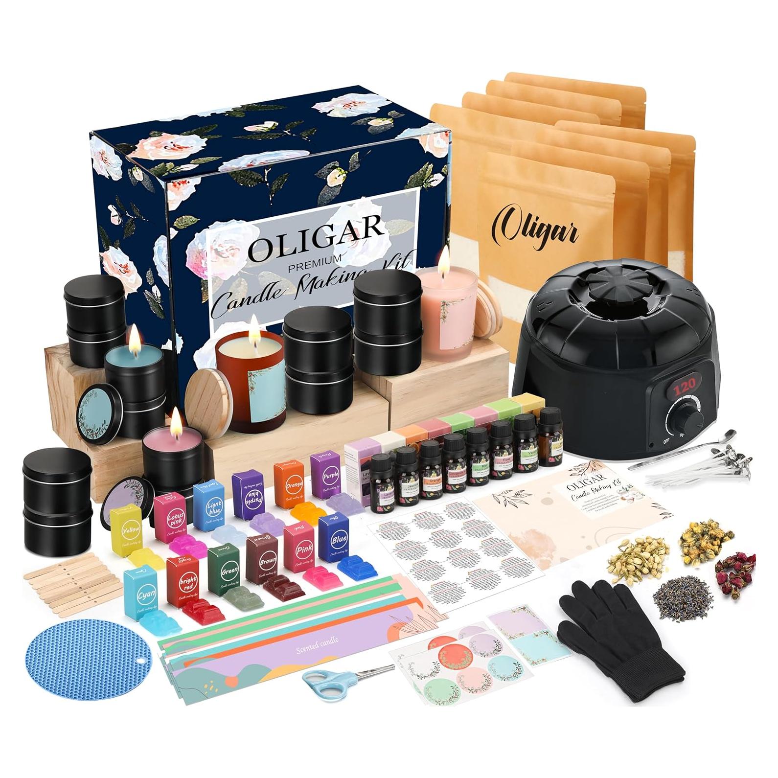 Kit de Fabricación de Velas Oligar 1.2 kg con Derretidor