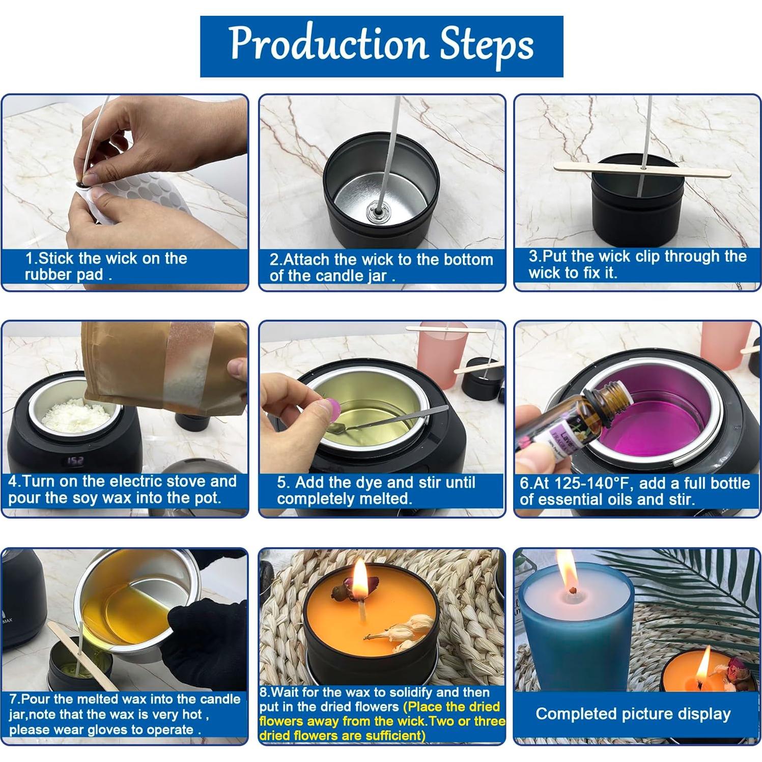 Kit de Fabricación de Velas Oligar 1.2 kg con Derretidor