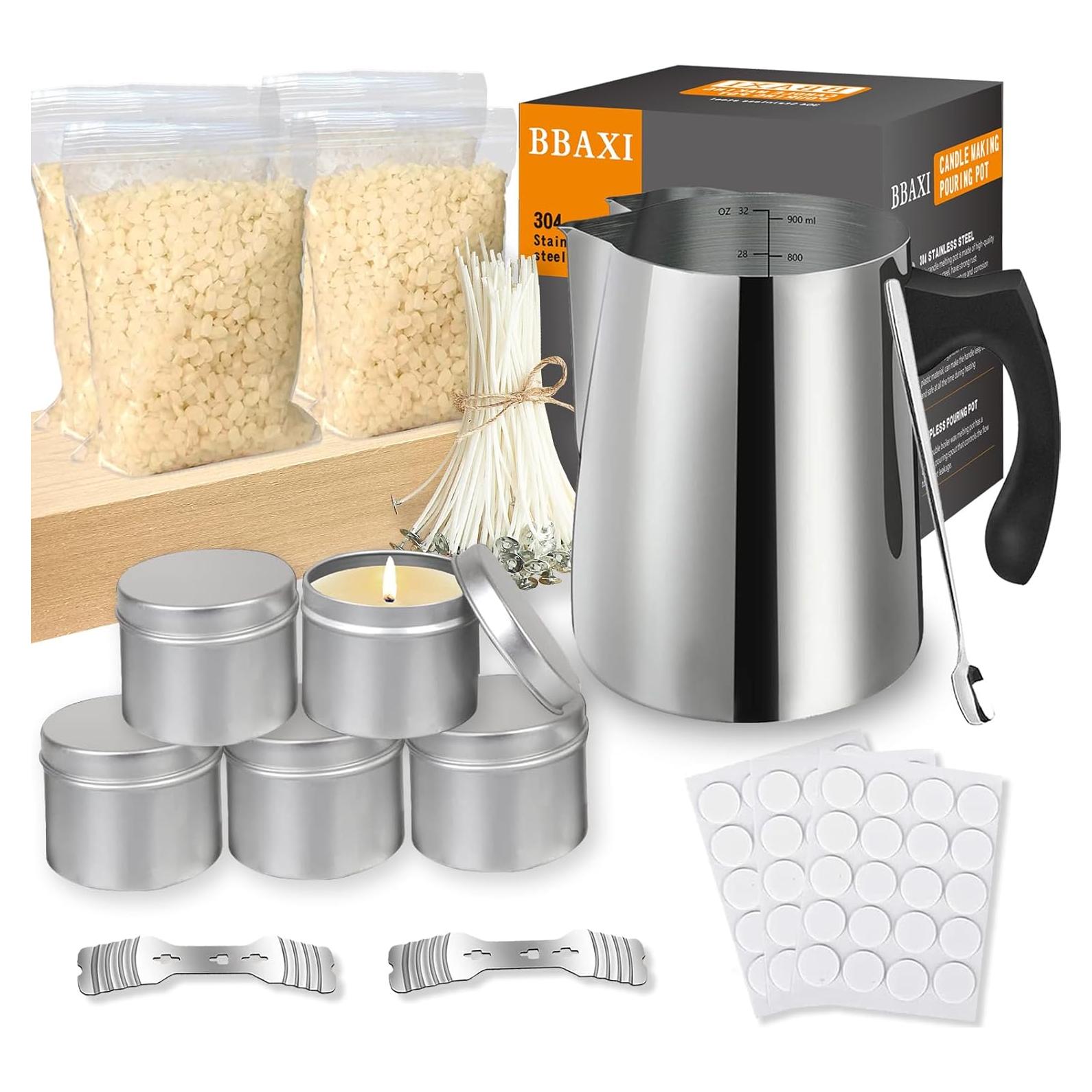 Kit para Hacer Velas BBAXI - Cera de Abeja Natural y Olla 900ml