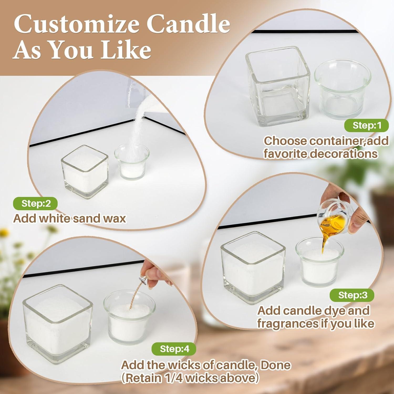 Velas de Arena Sukh - 450g Cera de Palma Blanca para DIY