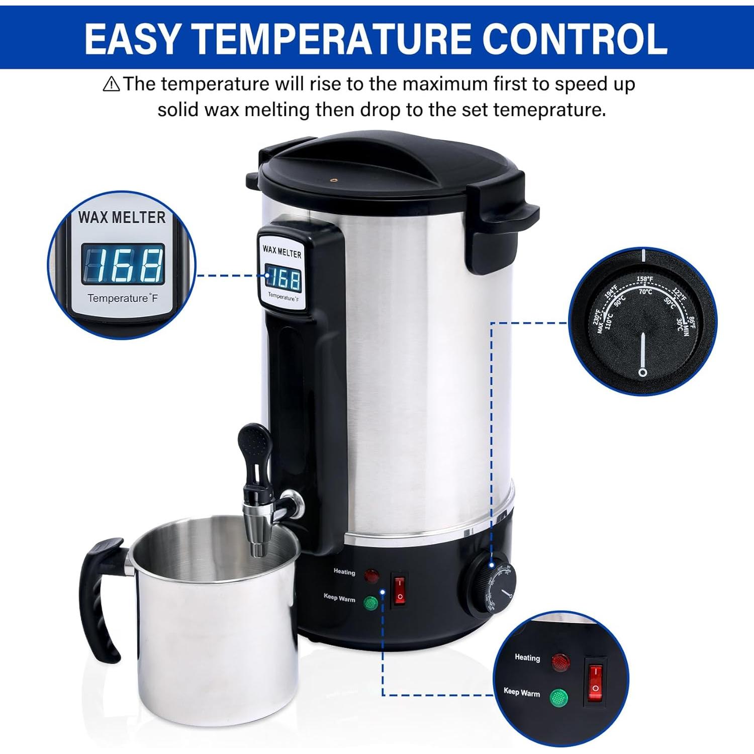 Olla Derretir Cera TCFUNDY 8L 1100W Antiadherente